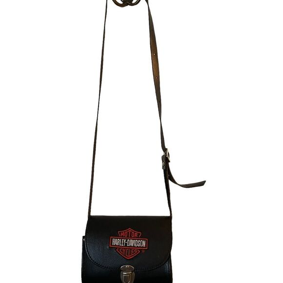 Harley-Davidson Black Crossbody Bag with Red Logo - Picture 2 of 10